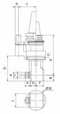 Diagram of CAT40 ER25 90° Modular Angle Head (Longer) - AHD-CAT40-A2