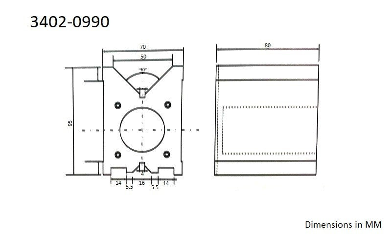 3.75 X 2.75 X 3 Magnetic V-Block with Switch