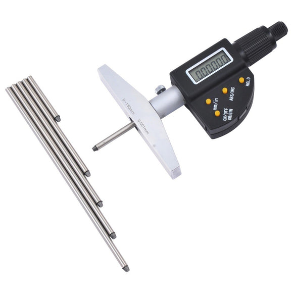 6'' Electronic Depth Micrometer Set with 4'' Base