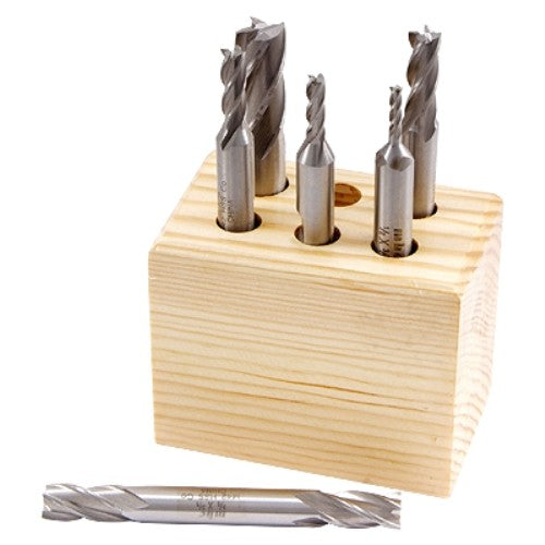 6 Piece 3/8'' Shank M42 Cobalt 4 Flute End Mill Set