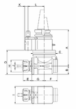 Diagram of CAT50 ER40 90° Angle Head - AHB-CAT50-ER40