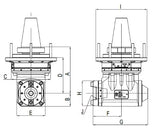 diagram of CAT40 Heavy Duty Angle Head - AHK-CAT40-A1G
