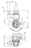 Diagram of BT30 ER11 Universal Mini Angle Head - AHL-BT30-3.50G