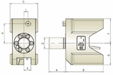 Diagram of Double Turning Tool Holder RH C1 - Mazak THL-MQT-2C3-4025.4